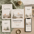 Desert Sage Western Wedding invitation bundle preview