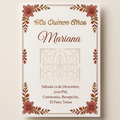 Dusty Rose Ranch bilingual Quinceañera invitation suite and event website Canva templates