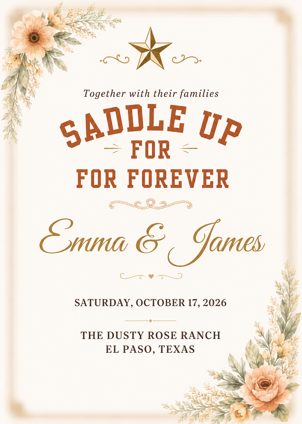 Elegant Western wedding invitation template bundle preview