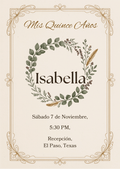 Sage Botanical Quinceañera invitation included in the five-template bundle