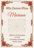 Modern Fiesta Elegance editable Quinceañera invitation template