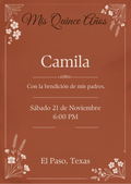 Vintage Terracotta Quinceañera invitation included in the five-template bundle