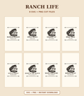 Ranch Life bundle with eight horse and mountain SVG and PNG designs