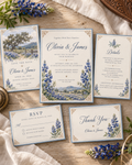 Texas bluebonnet western wedding editable invitation bundle preview